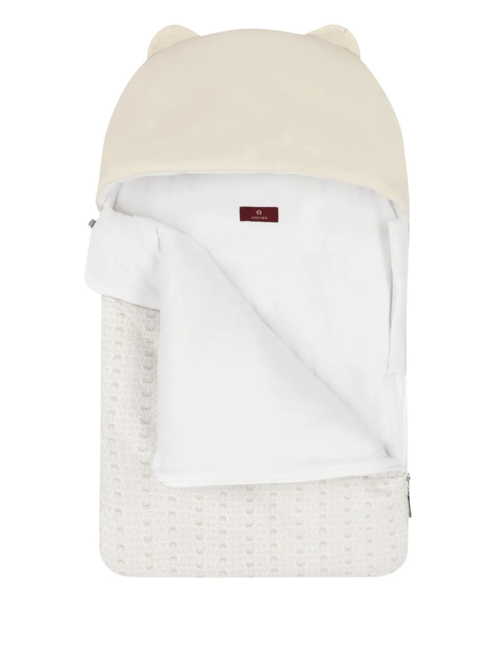 Aigner Kids Deken met beerprint en logo Beige