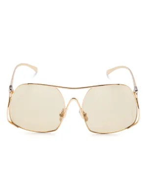GUCCI サングラス 115 イエローレンズ ゴールドフレーム Gucci Eyewear オーバルフレーム サングラス | ゴールドトーン
