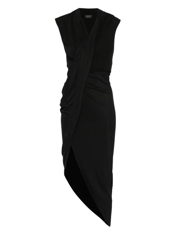 【関税込み】balenciaga Draped dress BALENCIAGA Draped wrap-effect silk crepe de chine mini dress