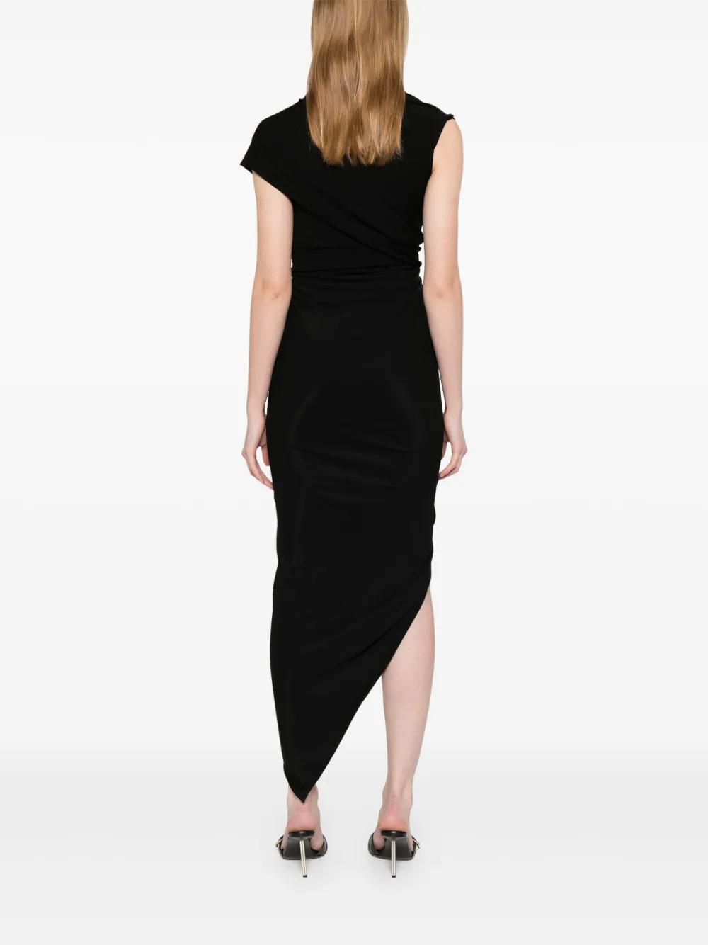 Balenciaga Gedrapeerde midi-jurk Zwart
