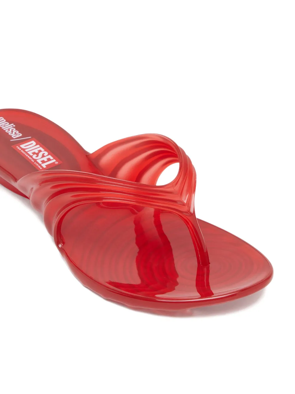 Diesel x Melissa pleated thong sandals Red