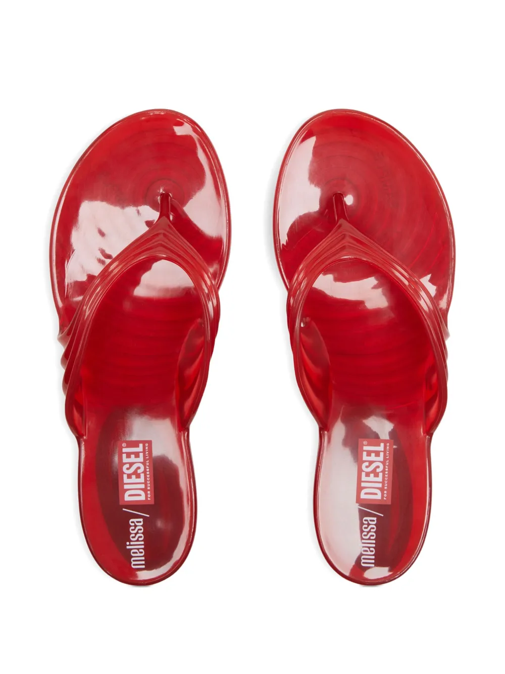 Diesel x Melissa pleated thong sandals Red