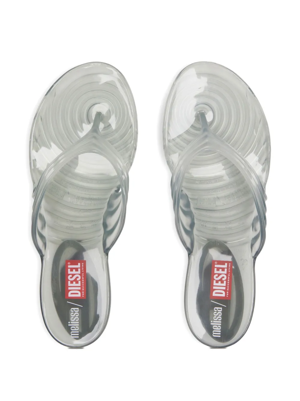 Diesel x Melissa pleated thong sandals Grey