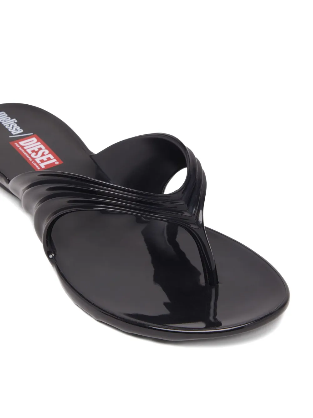 Diesel x Melissa pleated thong sandals Black