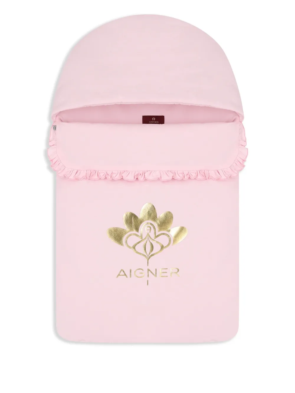 Aigner Kids floral-motif logo baby nest - Rosa