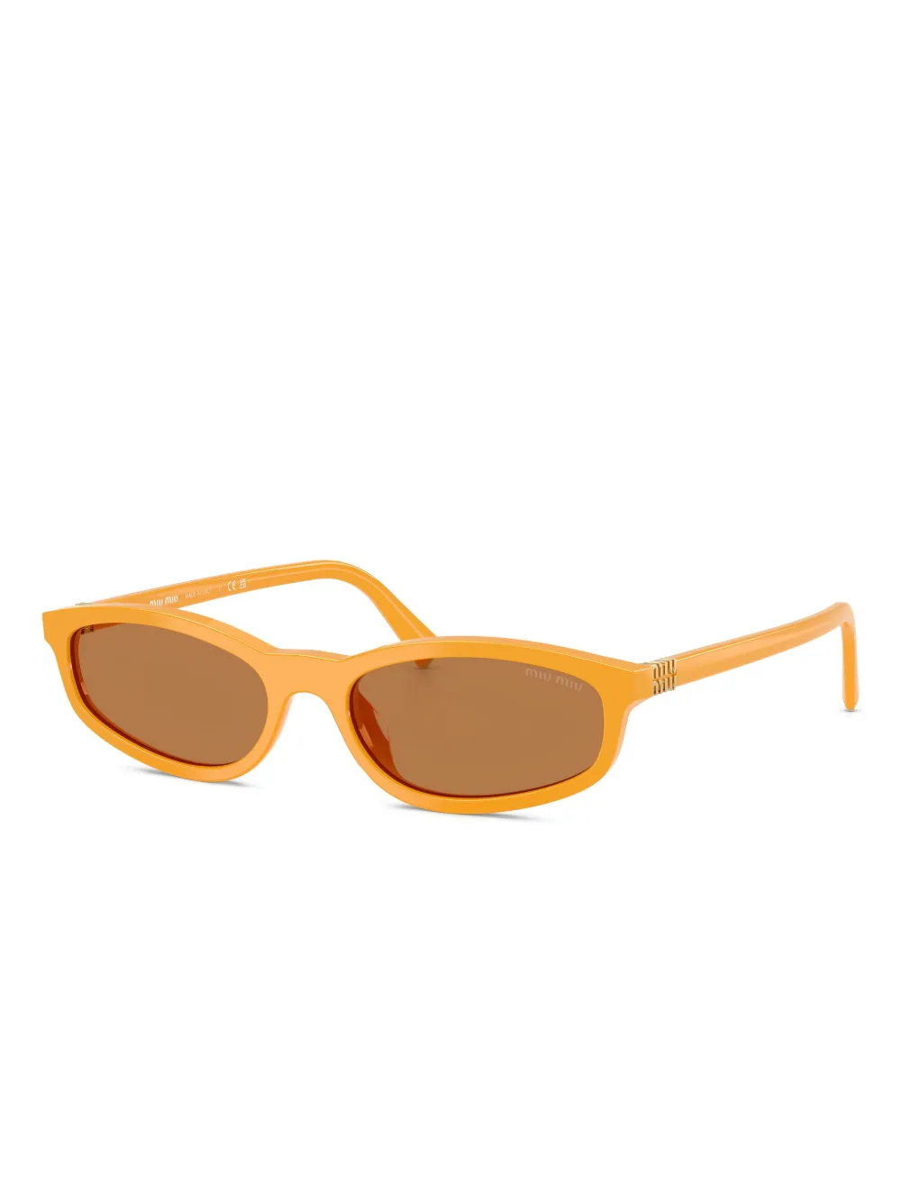 Miu Miu Eyewear logo-lettering sunglasses - Oranje
