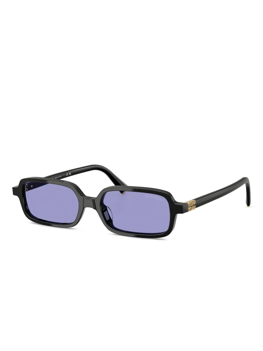 Miu Miu Eyewear logo-lettering sunglasses - Zwart