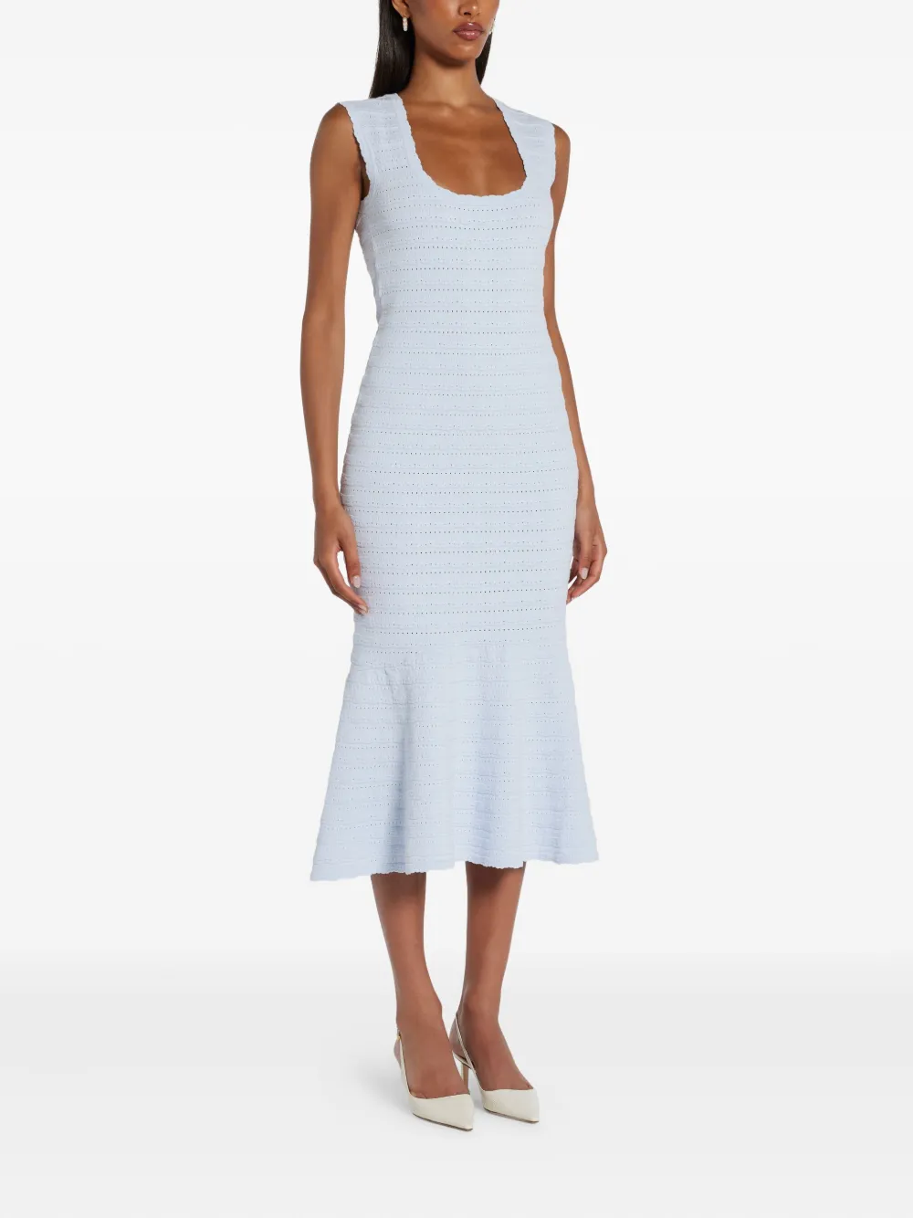 LoveShackFancy Leigh gebreide midi-jurk - Blauw