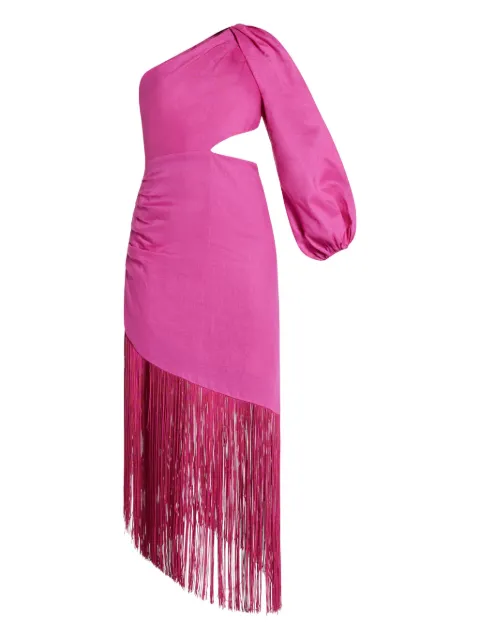 No Pise La Grama vestido midi con detalle de flecos