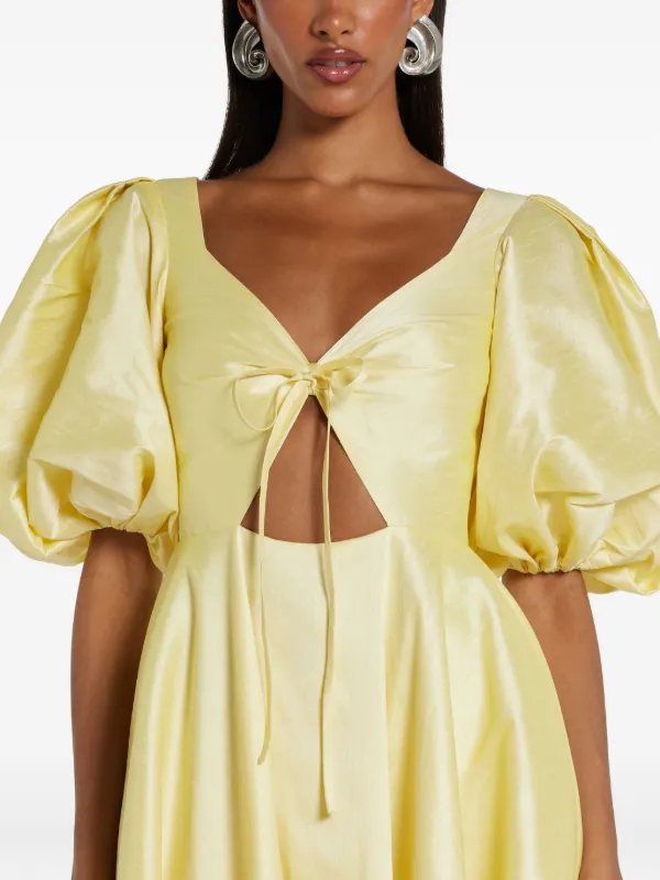 strapless open back dress Closet London Print Pleated Dress Ivory main image 0