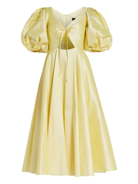 No Pise La Grama vestido midi con detalle de pliegues