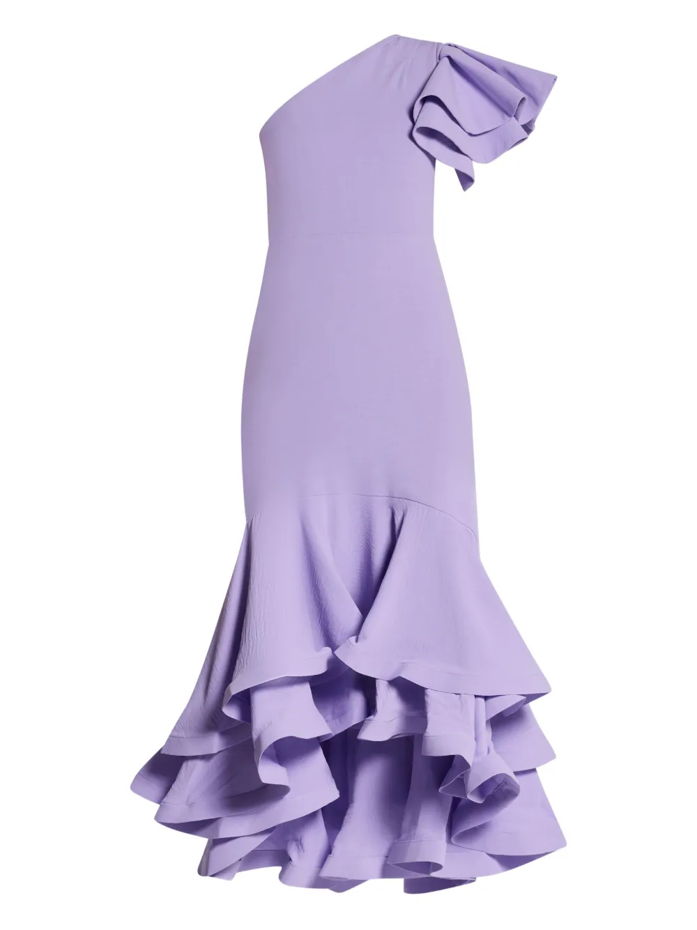 No Pise La Grama robe longue froncée à une épaule | violet | Image 1
