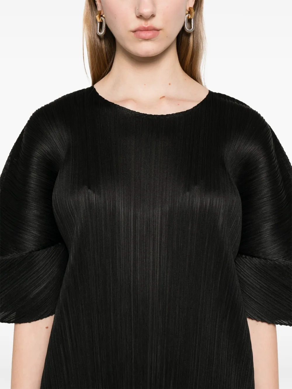 Pleats Please Issey Miyake Monthly Colors: April midi-jurk Zwart