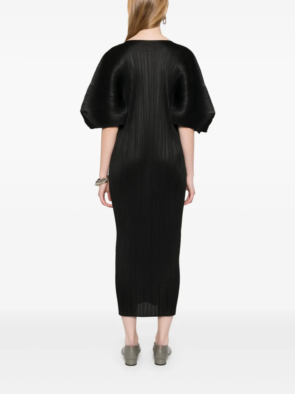 Pleats Please Issey Miyake Monthly Colors: April midi-jurk Zwart