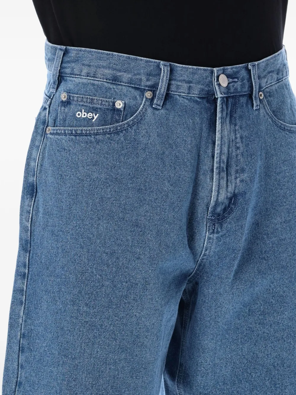 Obey Denim shorts Blauw