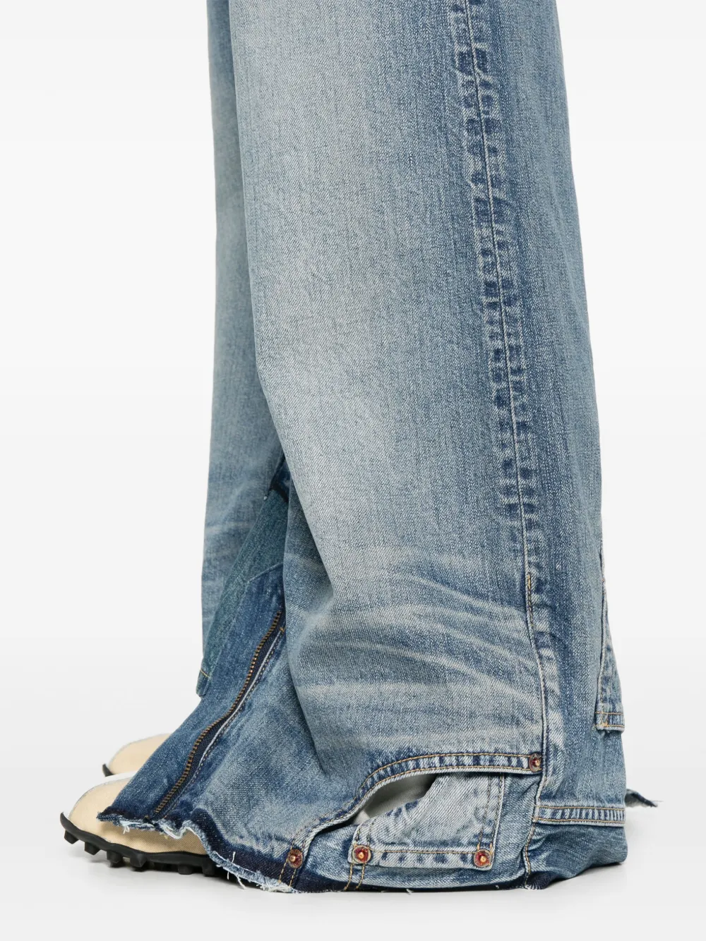 Junya Watanabe MAN Jeans met vlakken Blauw