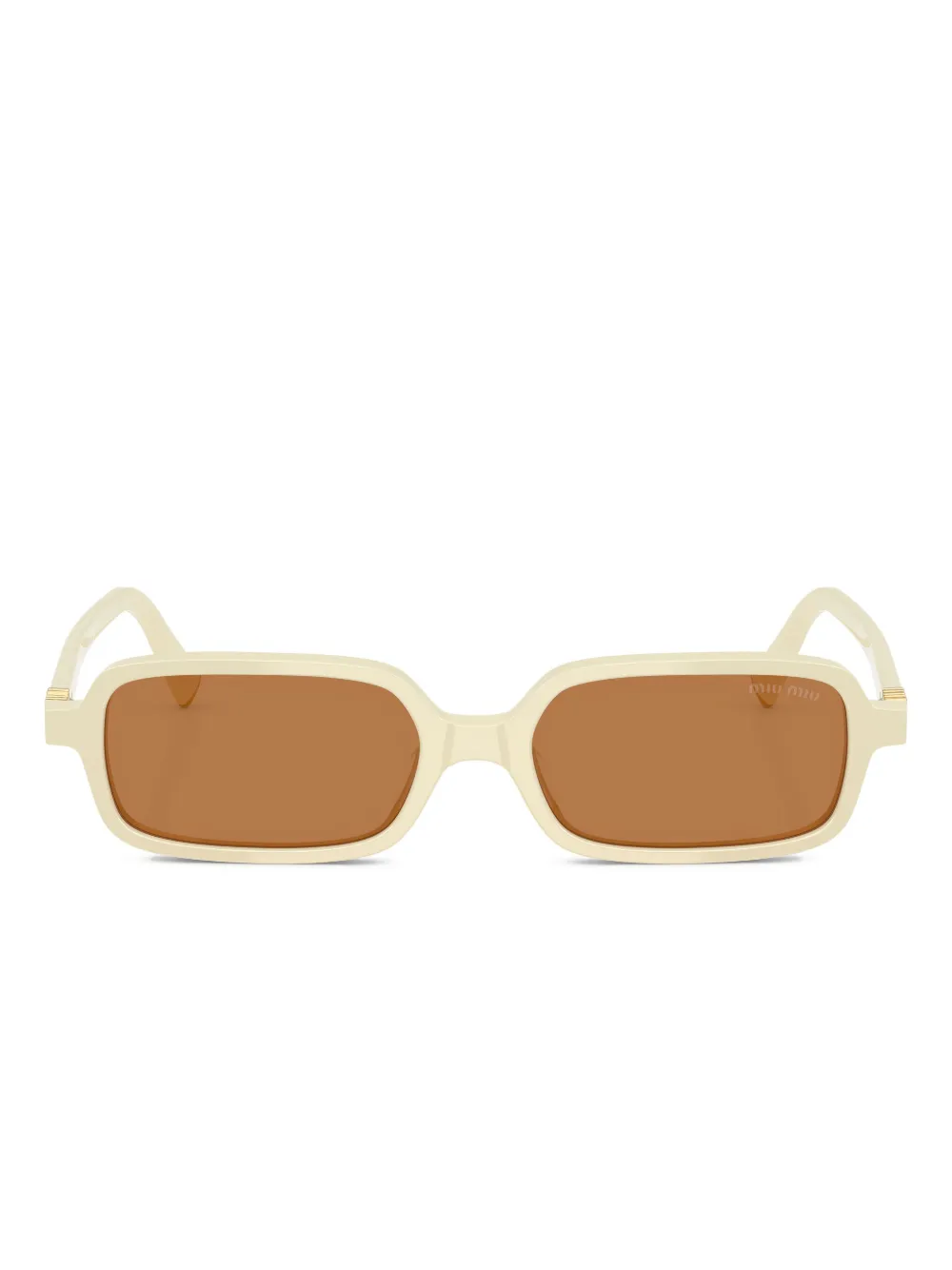Miu Miu Eyewear logo-lettering sunglasses - ホワイト Miu Miu Eyewear logo-lettering sunglasses - ホワイト