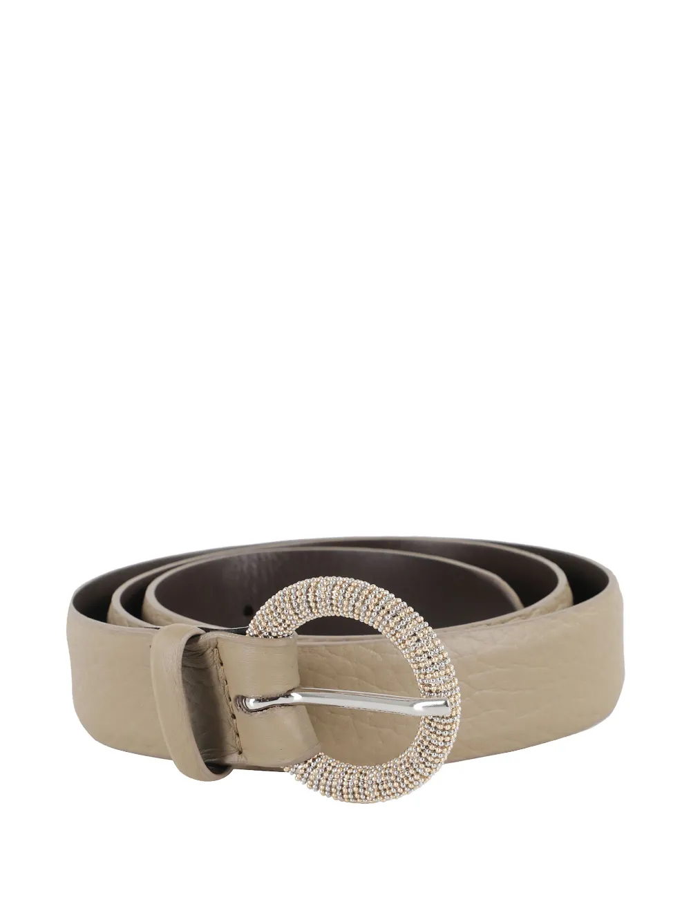 Orciani embellished buckle leather belt Groen