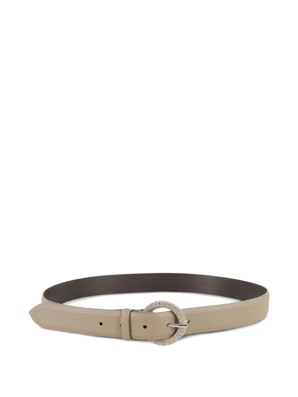 Orciani embellished buckle leather belt Groen