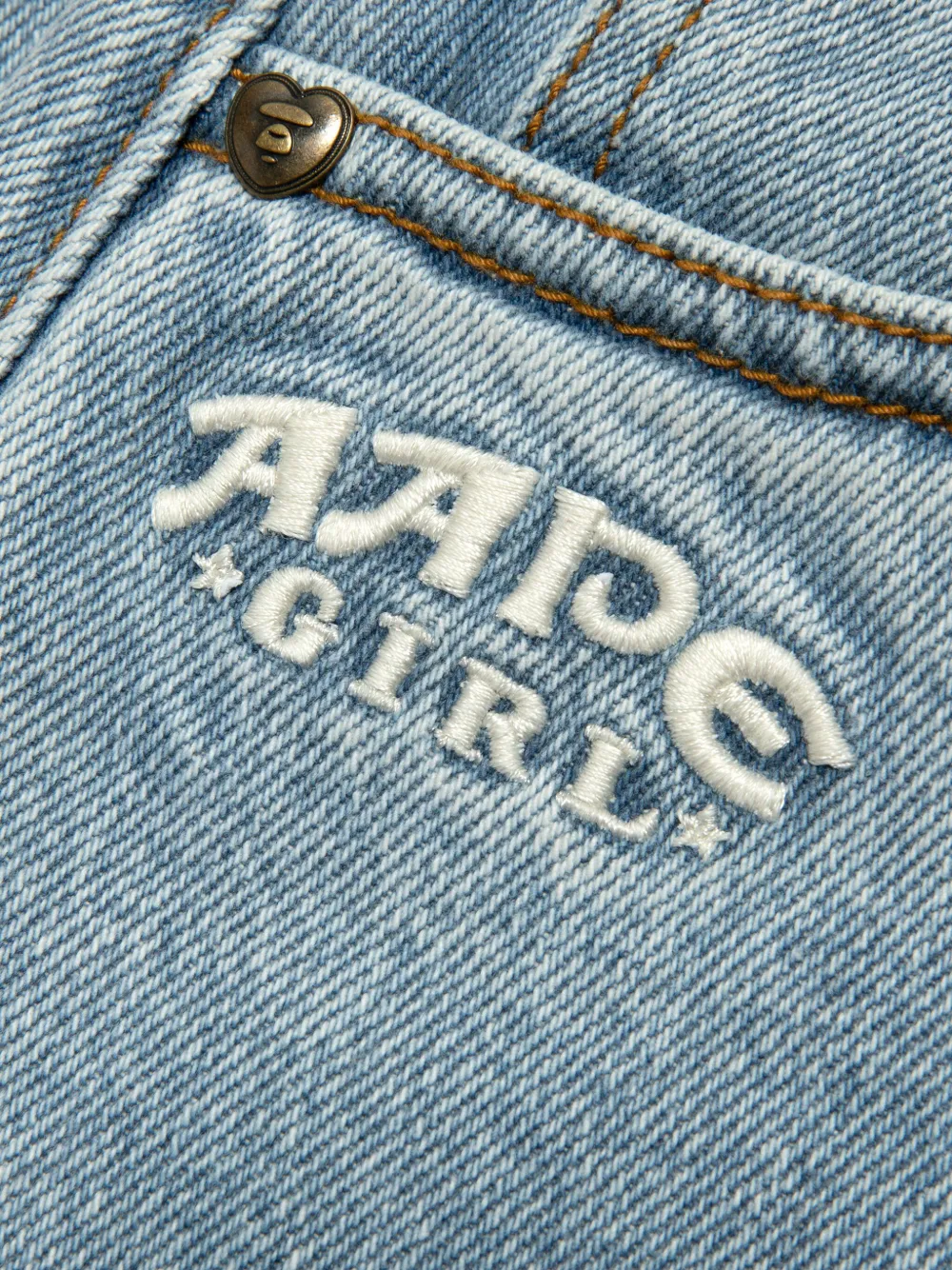 AAPE BY *A BATHING APE frayed denim shorts Blauw