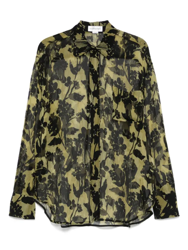 Victoria Beckham Silk Shirt in Green
