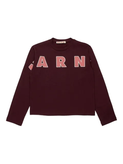 Marni Kids T-shirt in cotone con maniche lunghe