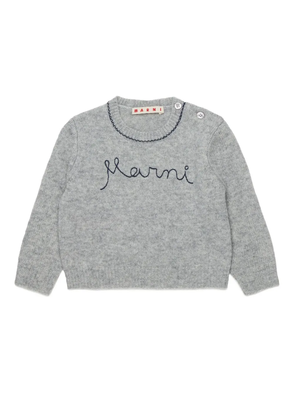 Marni Kids Trui met geborduurd logo Grijs