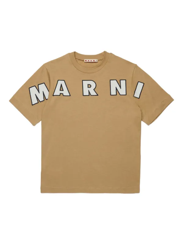 MARNI マルニ  キッズ チルドレン  ロゴTシャツ 14Y Marni Kids Cotton T-shirt | Neutrals | FARFETCH