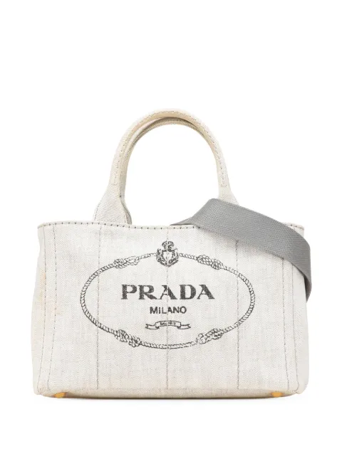 Prada Pre-Owned 2013-2024 Small Denim Canapa Logo satchel