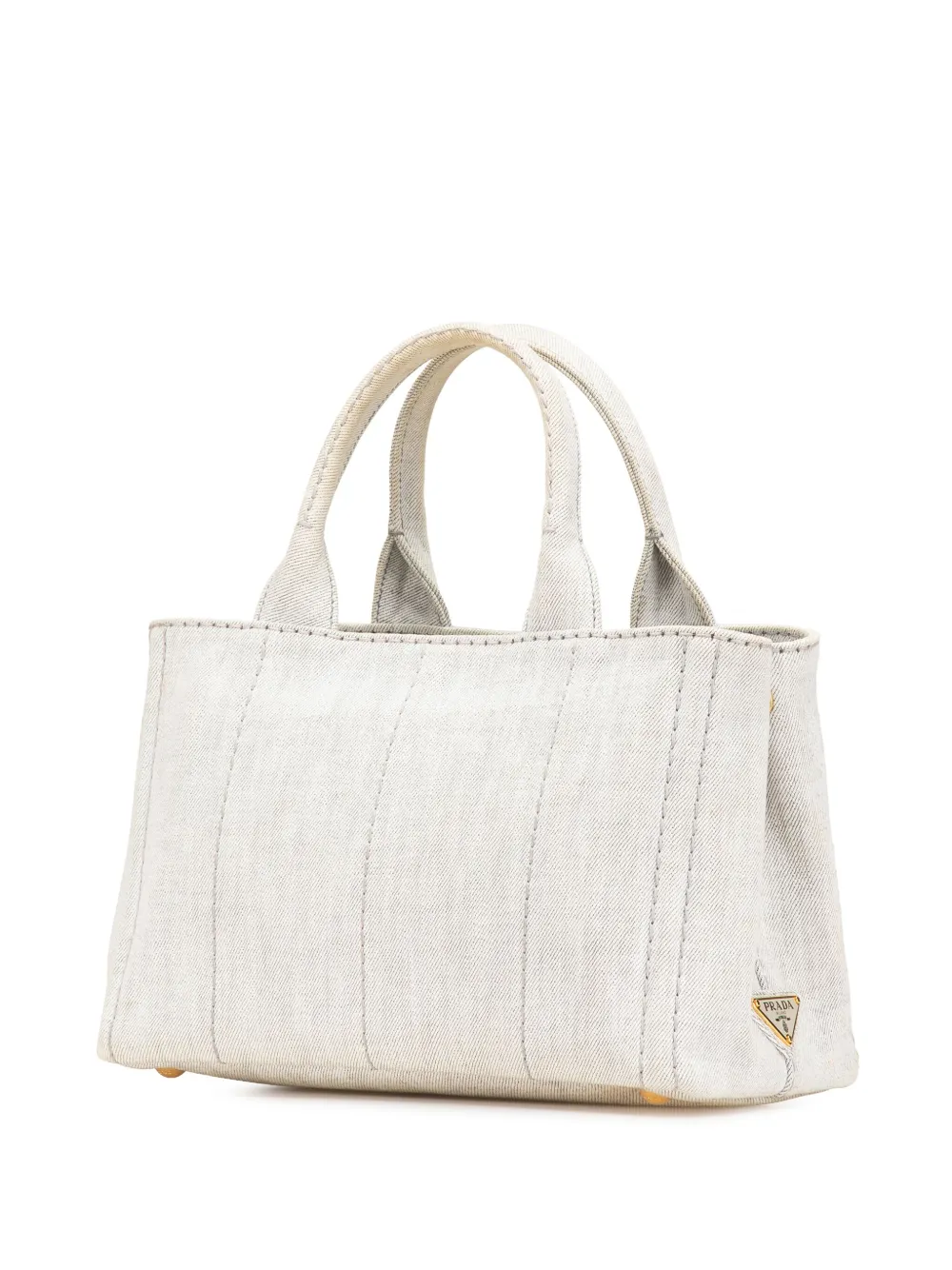 Prada Pre-Owned 2013-2024 Small Denim Canapa Logo satchel | Pre-Owned | Image 2