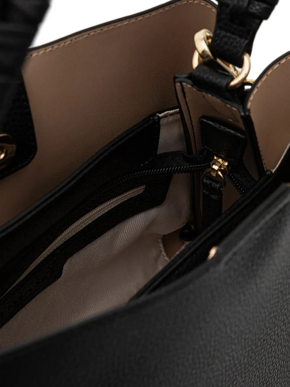TWINSET Leren tas met handgreep en textuur Zwart