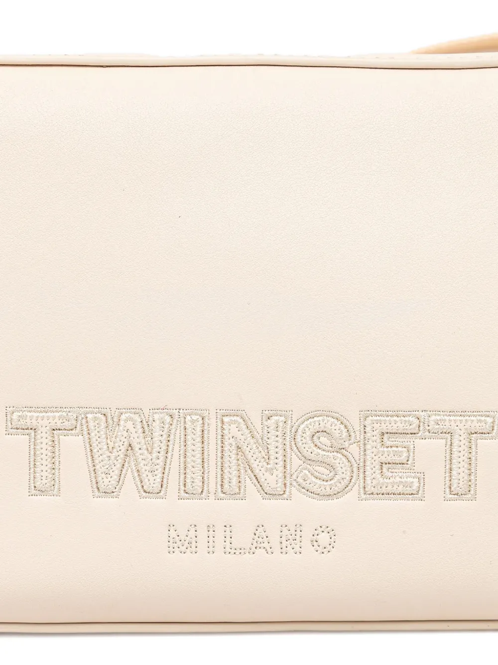 Twinset Logo-detail Double-zip Cross Body Bag In Neutral