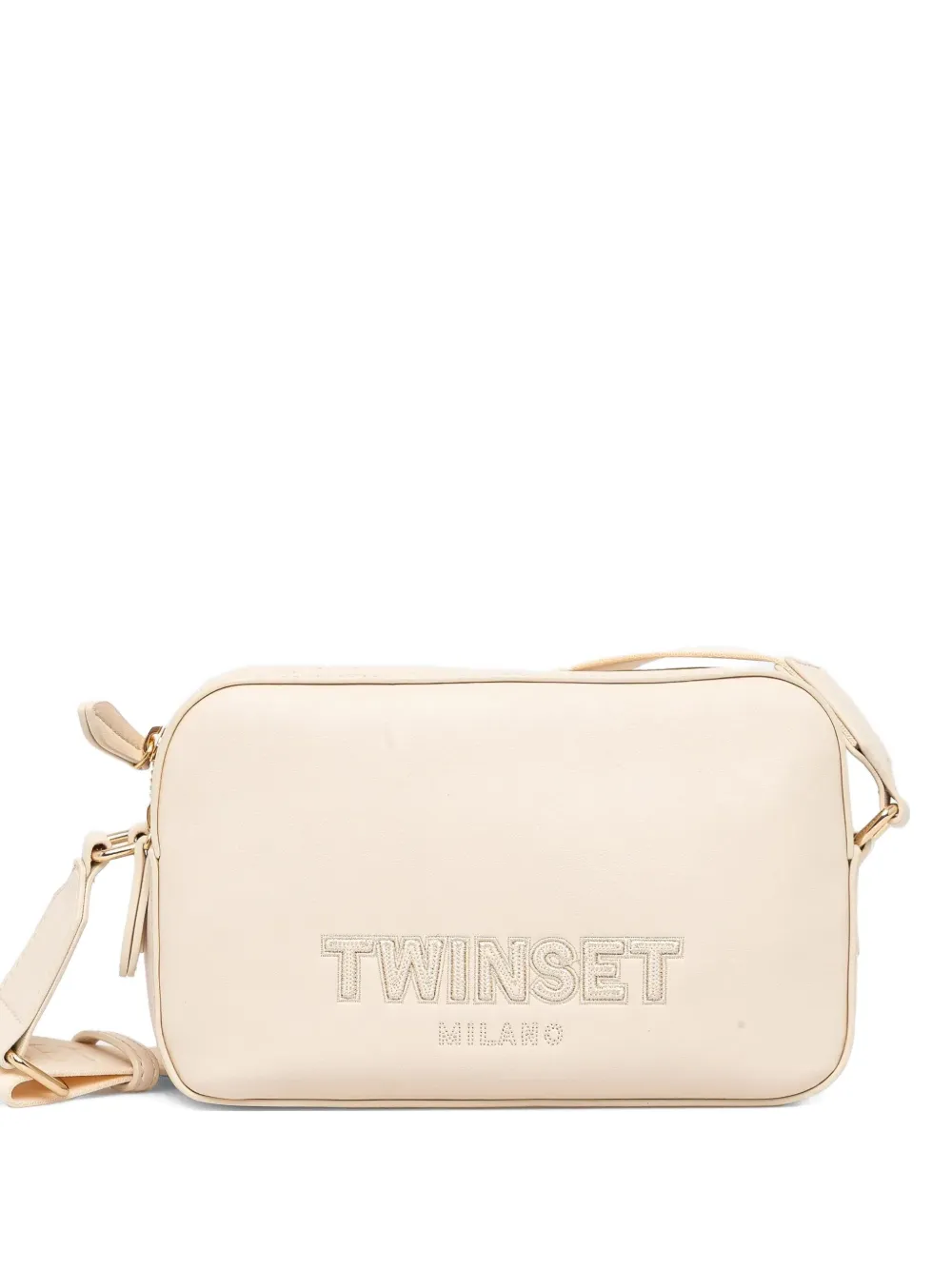 TWINSET logo-detail double-zip cross body bag - ニュートラル TWINSET logo-detail double-zip cross body bag - ニュートラル