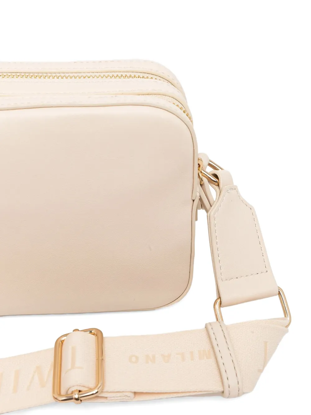 Twinset Logo-detail Double-zip Cross Body Bag In Neutral