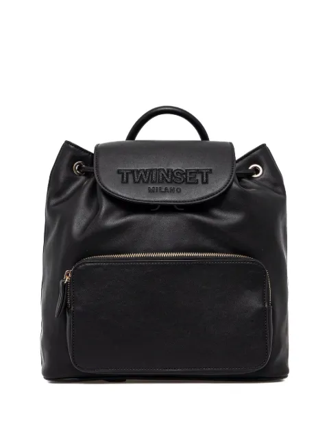 TWINSET logo-embossed leather backpack