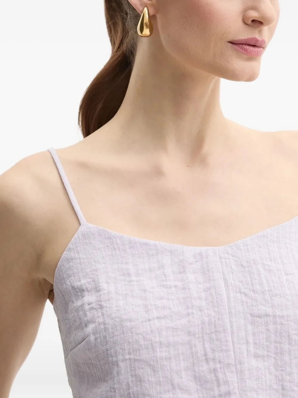 puff-sleeve smocked-back top