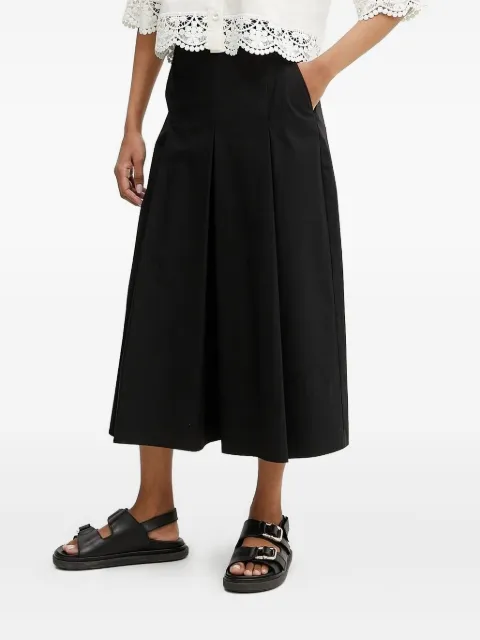 TWINSET pleated logo-buckle trousers