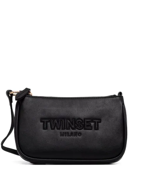 TWINSET logo-embossed leather tote bag