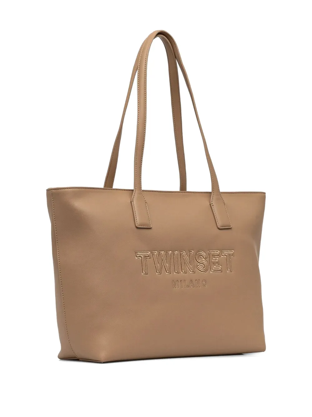 TWINSET Shopper met logo-reliëf - Bruin