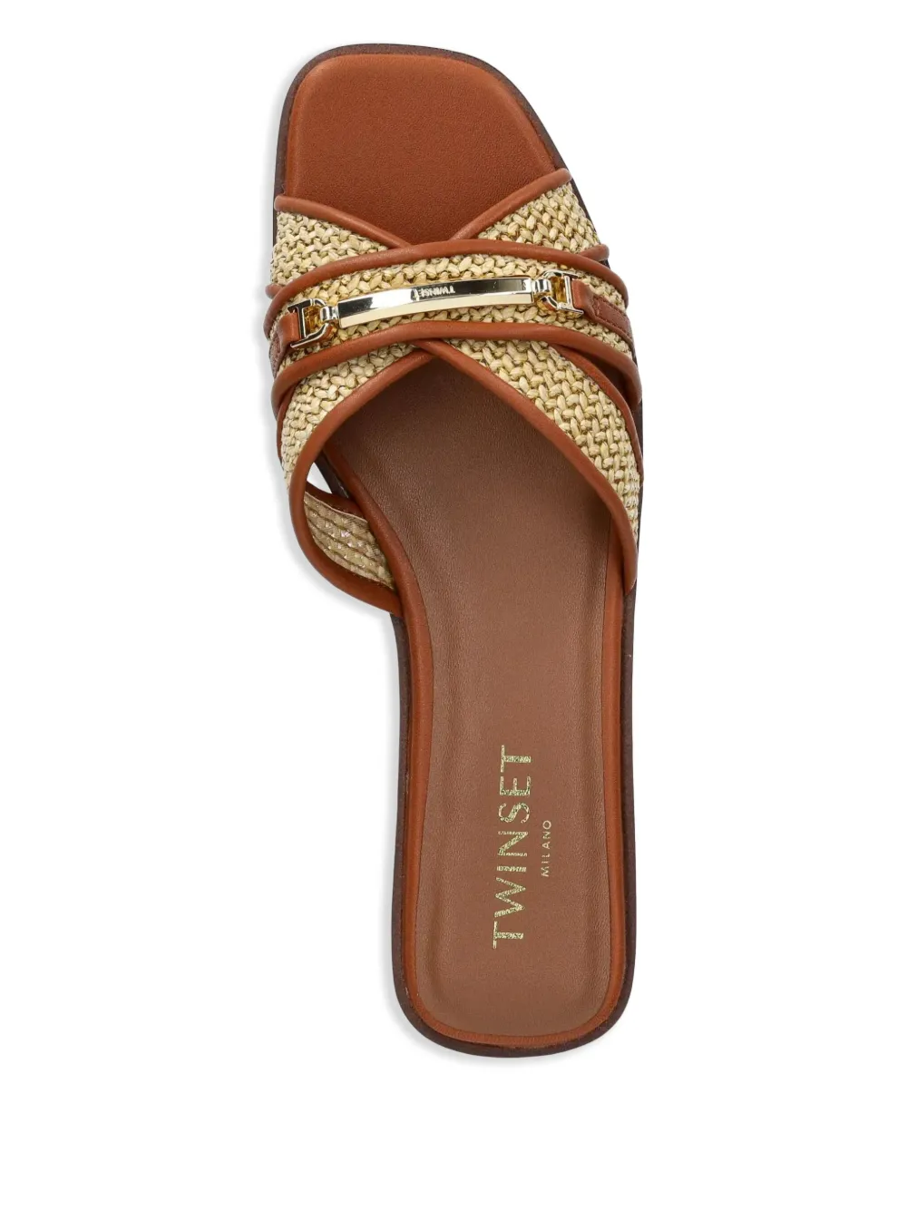 Twinset Strappy Flat Sandals In Brown