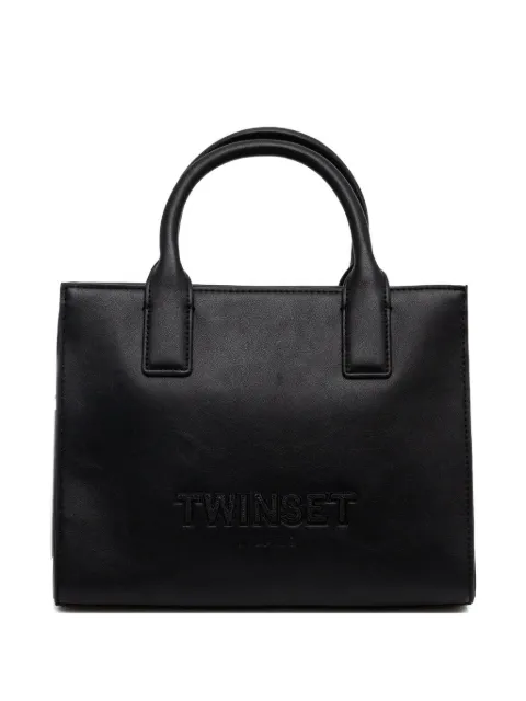 TWINSET logo-embossed leather handbag