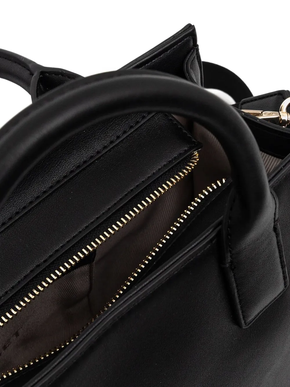 TWINSET Leren handtas met logo-reliëf - Zwart