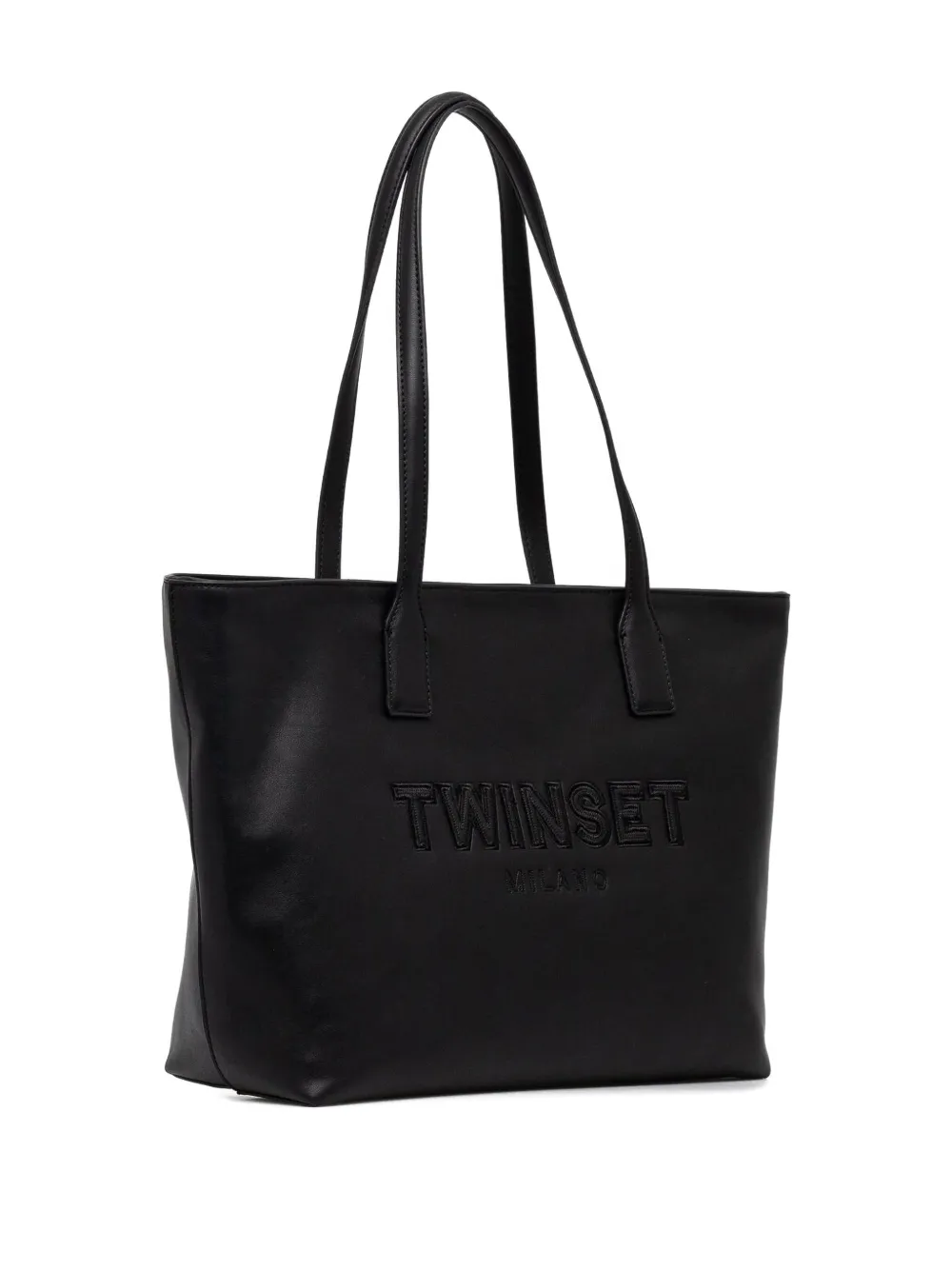 TWINSET Shopper met logo-reliëf - Zwart