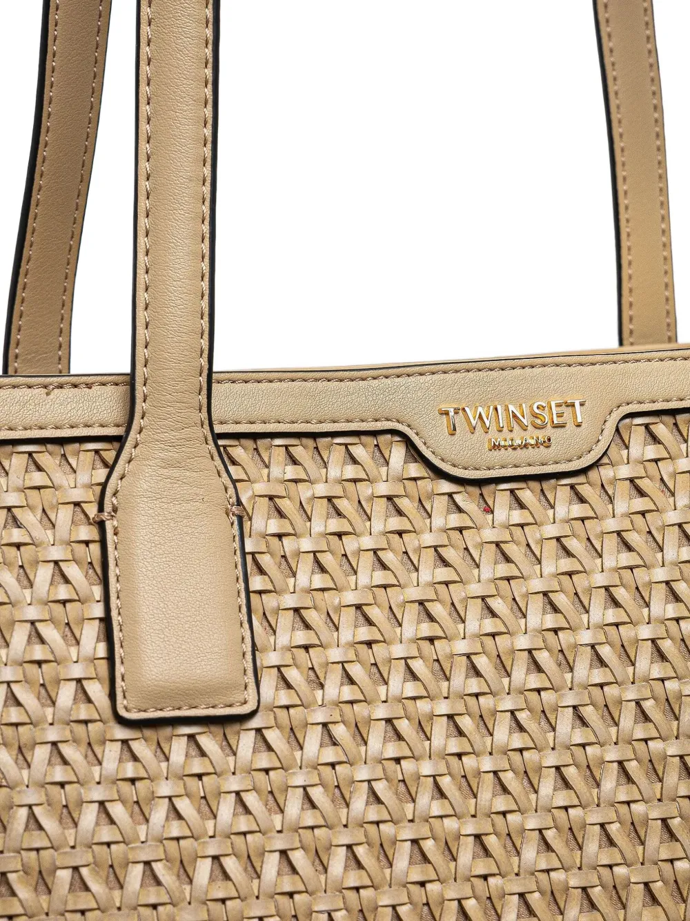 TWINSET Geweven shopper Bruin