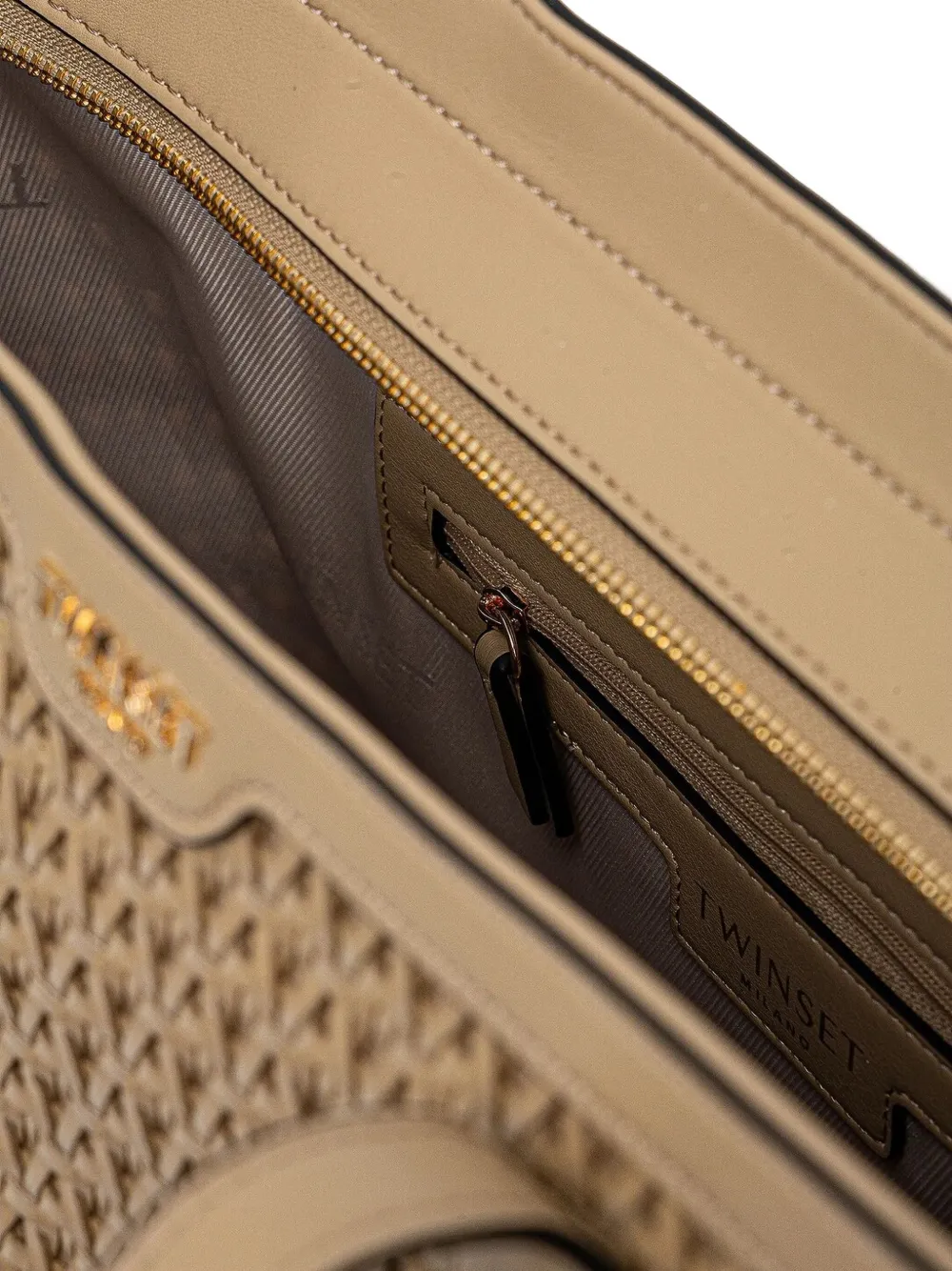 TWINSET Geweven shopper Bruin
