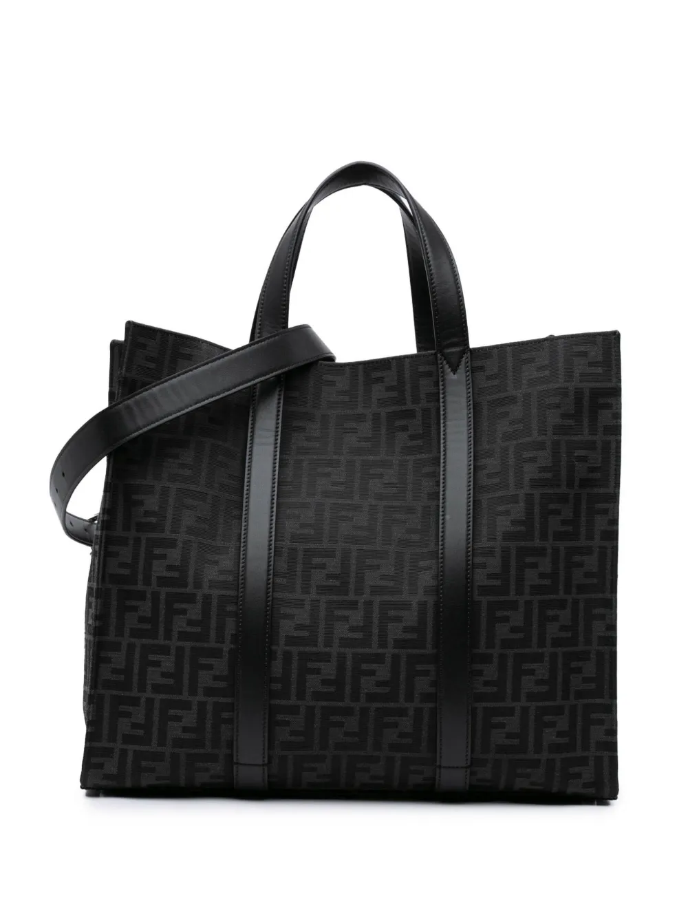 Fendi Pre-Owned 2010-2024 Large Zucca Jacquard Shopper Tote satchel | Black | Image 1