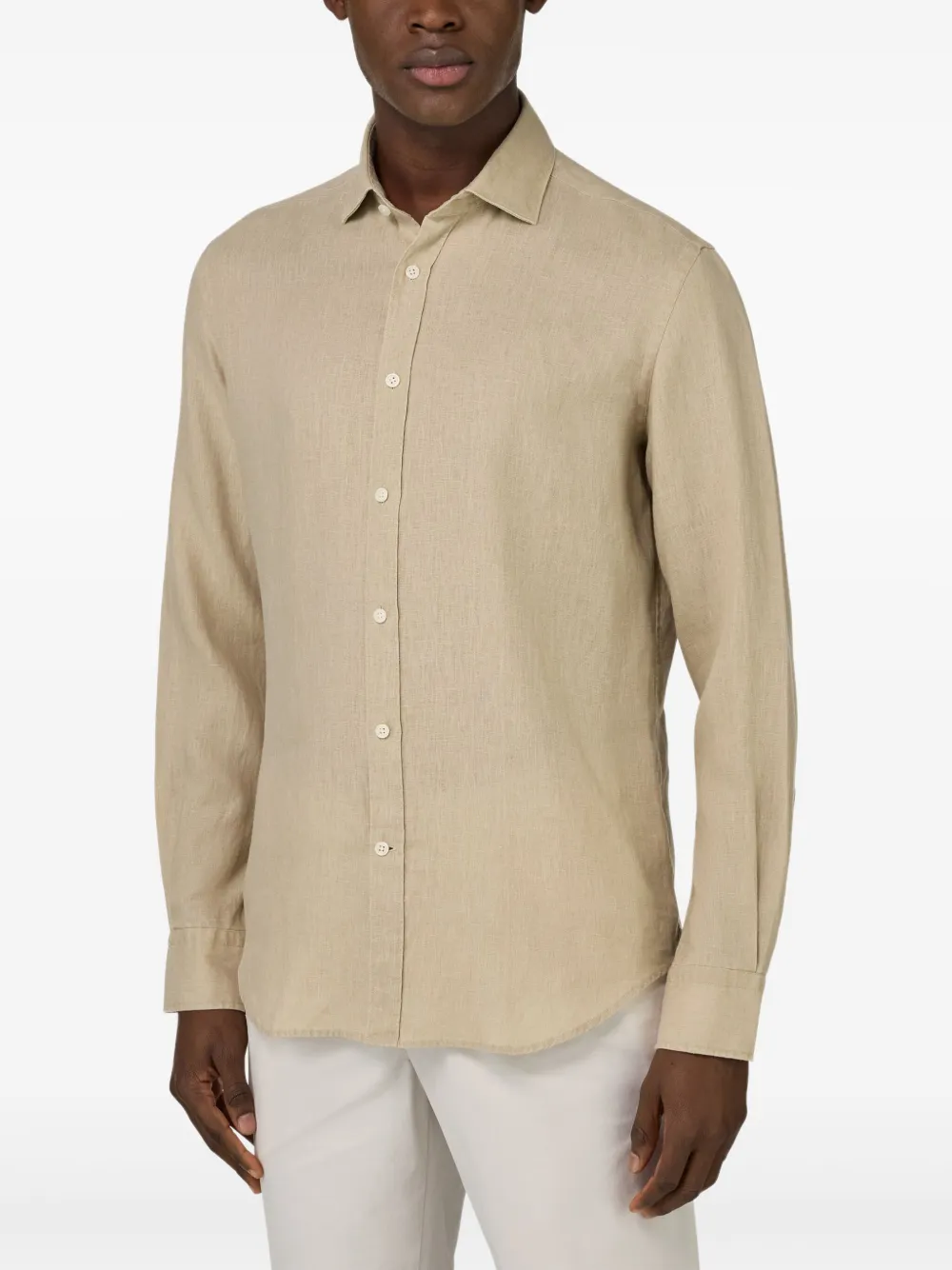 Boggi Milano Linnen overhemd Beige