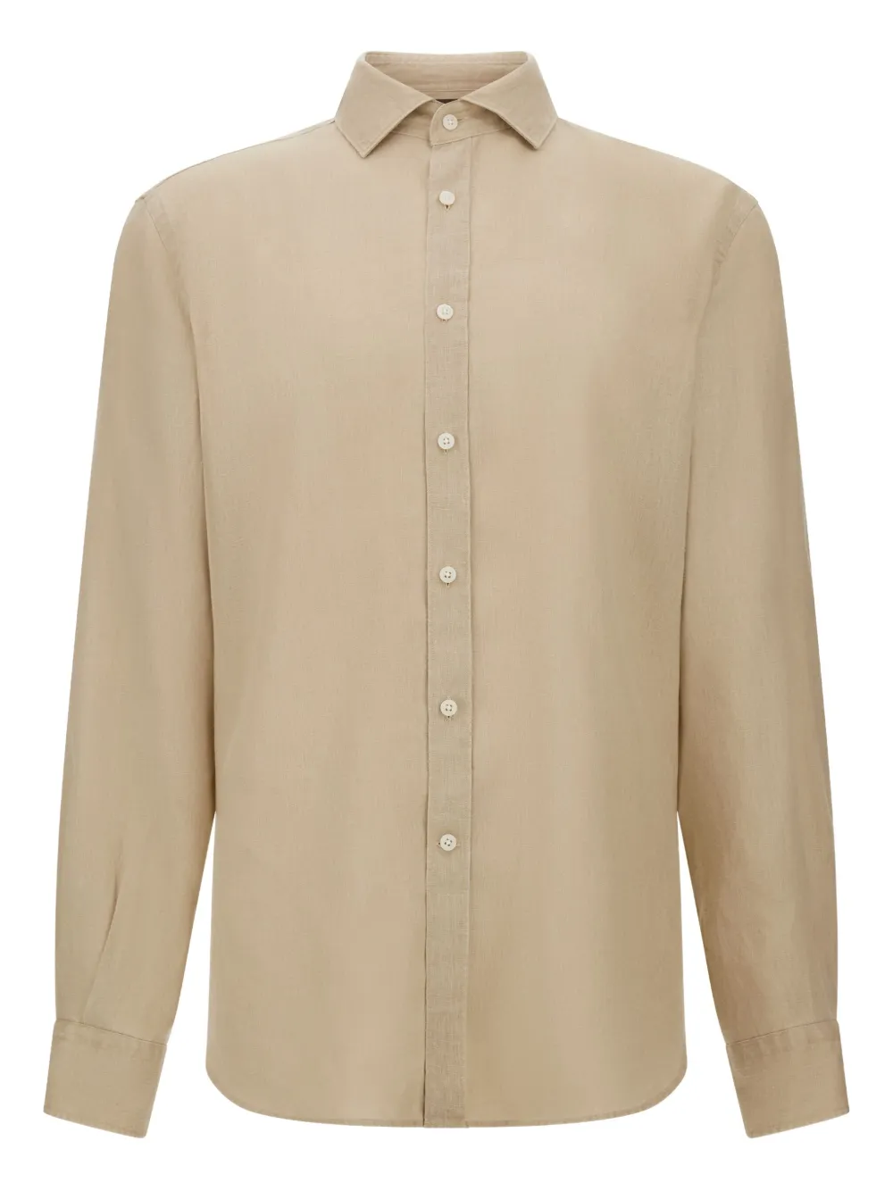 Boggi Milano Regular Fit Linen Shirt - ニュートラル Boggi Milano Regular Fit Linen Shirt - ニュートラル