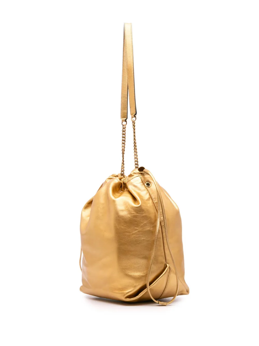 Saint Laurent Pre-Owned 2019 Large Metallic Calfskin Teddy bucket bag | Pre-Owned | Image 2