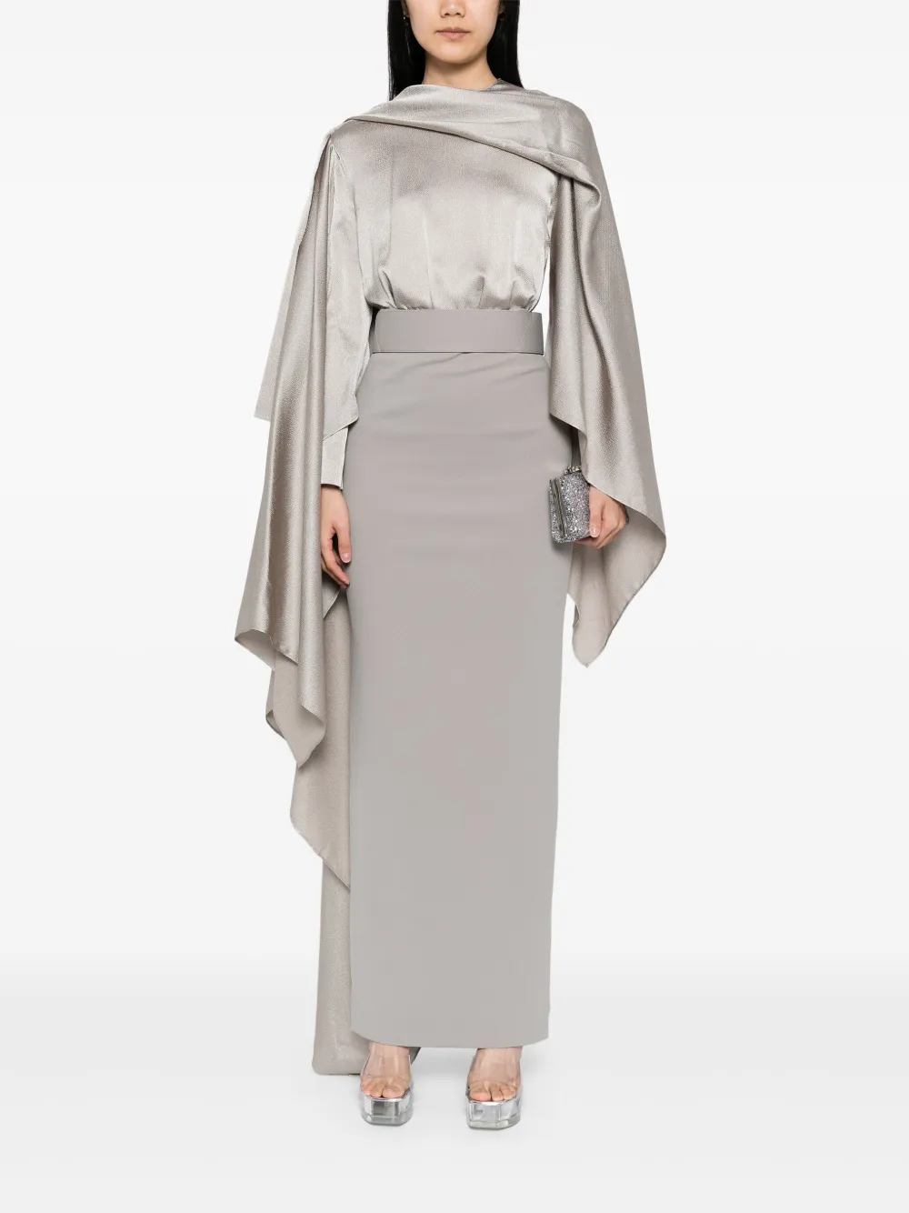 Solace London The Rosalia maxi-jurk - Beige